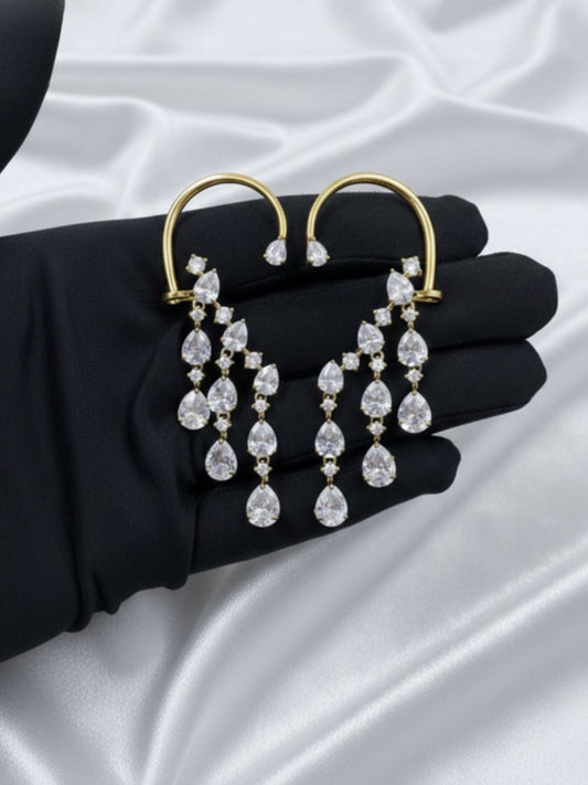 SERA DIAMOND DROP EAR CUFFS