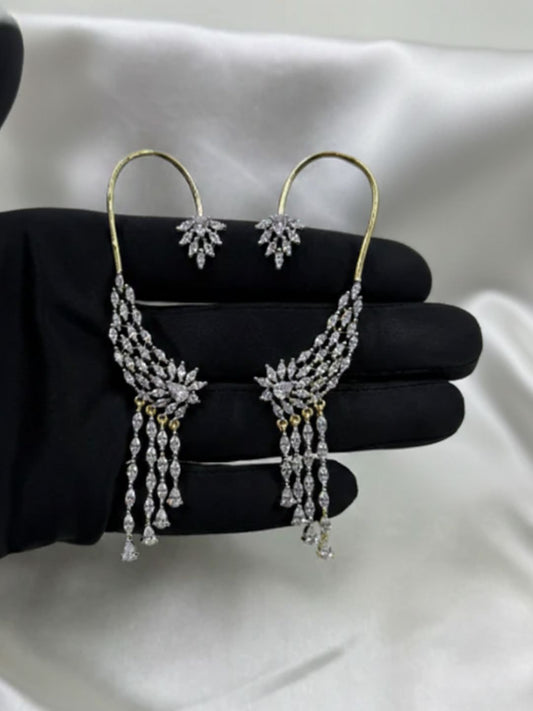 LYARA MOISSANITE CASCADE EARCUFF EARRINGS