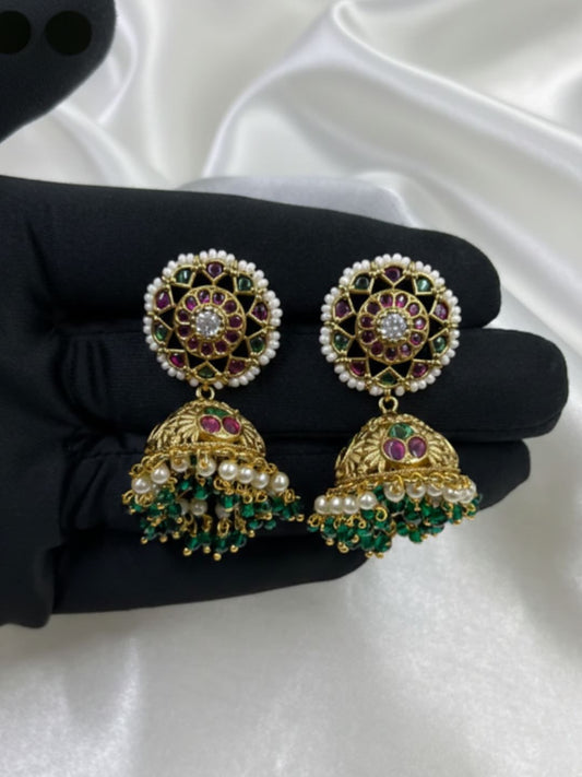 KASHVI VICTORIAN PEARL JHUMKA EARRINGS