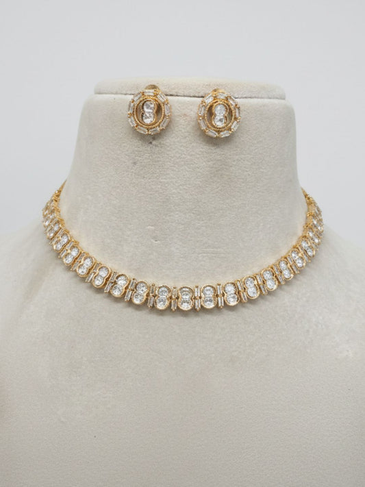 AVNI PURE BRASS KUNDAN NECKLACE SET