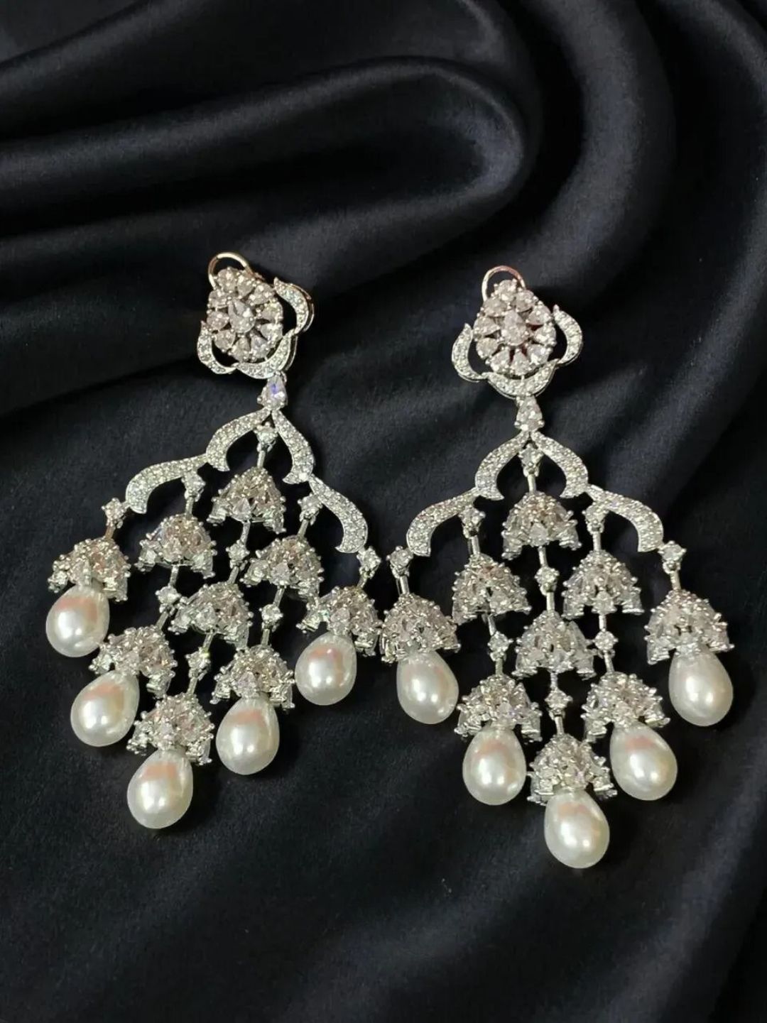 NADIRA WHITE ZIRCONIA DANGLERS