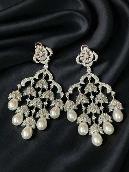 NADIRA WHITE ZIRCONIA DANGLERS