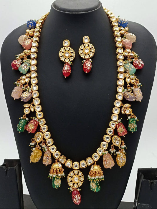 AARVI MULTICOLOR KUNDAN JEWELLERY SET