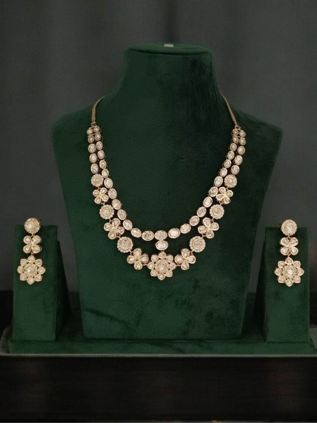 SHAHI MEHR MOISSANITE POLKI JEWELLERY SET