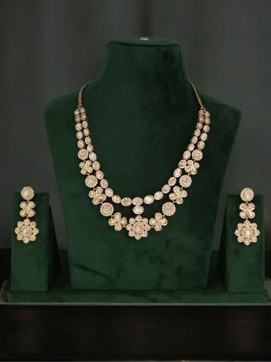 SHAHI MEHR MOISSANITE POLKI JEWELLERY SET