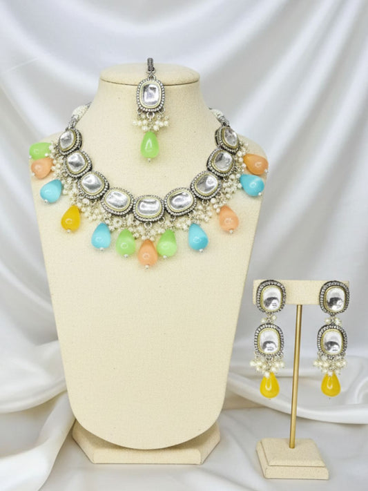 MAYURI MULTICOLOR KUNDAN NECKLACE SET
