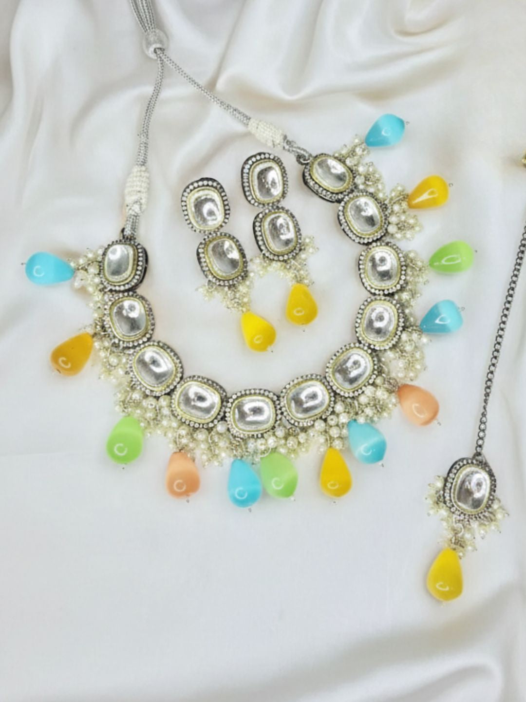 MAYURI MULTICOLOR KUNDAN NECKLACE SET