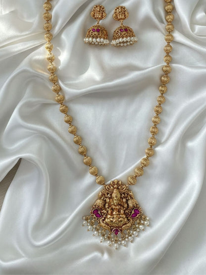 SHREE LAKSHMI TEMPLE LONG NECKLACE SET
