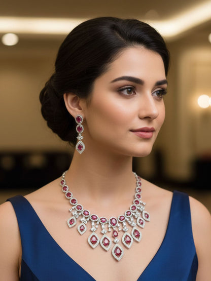 SCARLET LUXURY DROP JEWELLERY SET