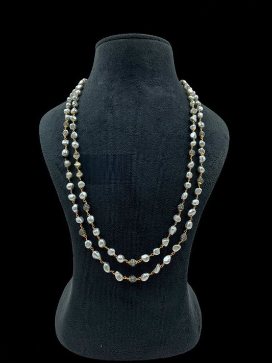 BAROQUE WHITE PEARL DESIGNER MALA NECKLACE