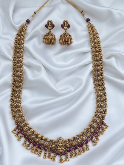 HERITAGE LAKSHMI PEACOCK JEWELLERY SET