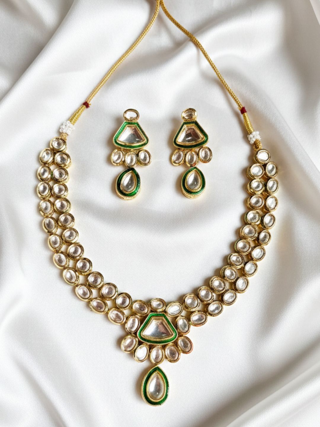 ENA GOLD KUNDAN JEWELLERY SET
