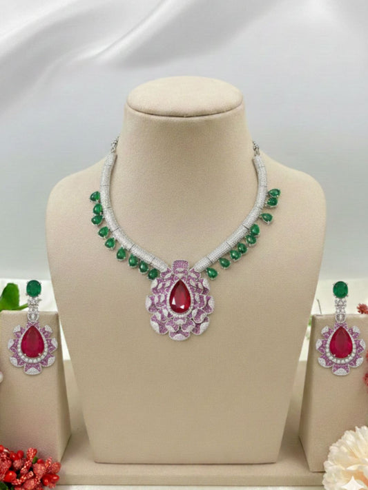 DESIGNER AMERICAN DIAMOND JEWELLERY SET