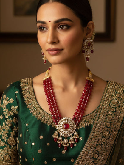 SHEHRISH RUBY KUNDAN NECKLACE