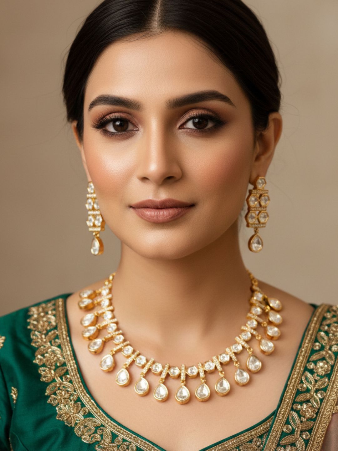 KAIRI GOLD KUNDAN JEWELLERY SET