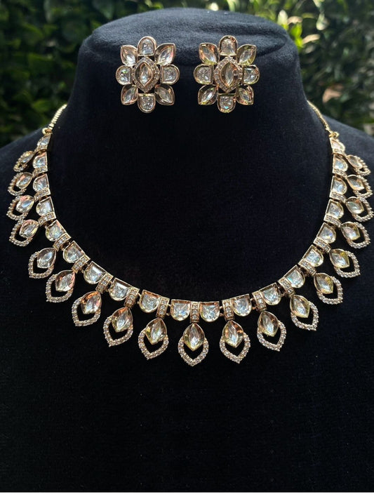 NEELA IVORY KUNDAN JEWELLERY SET