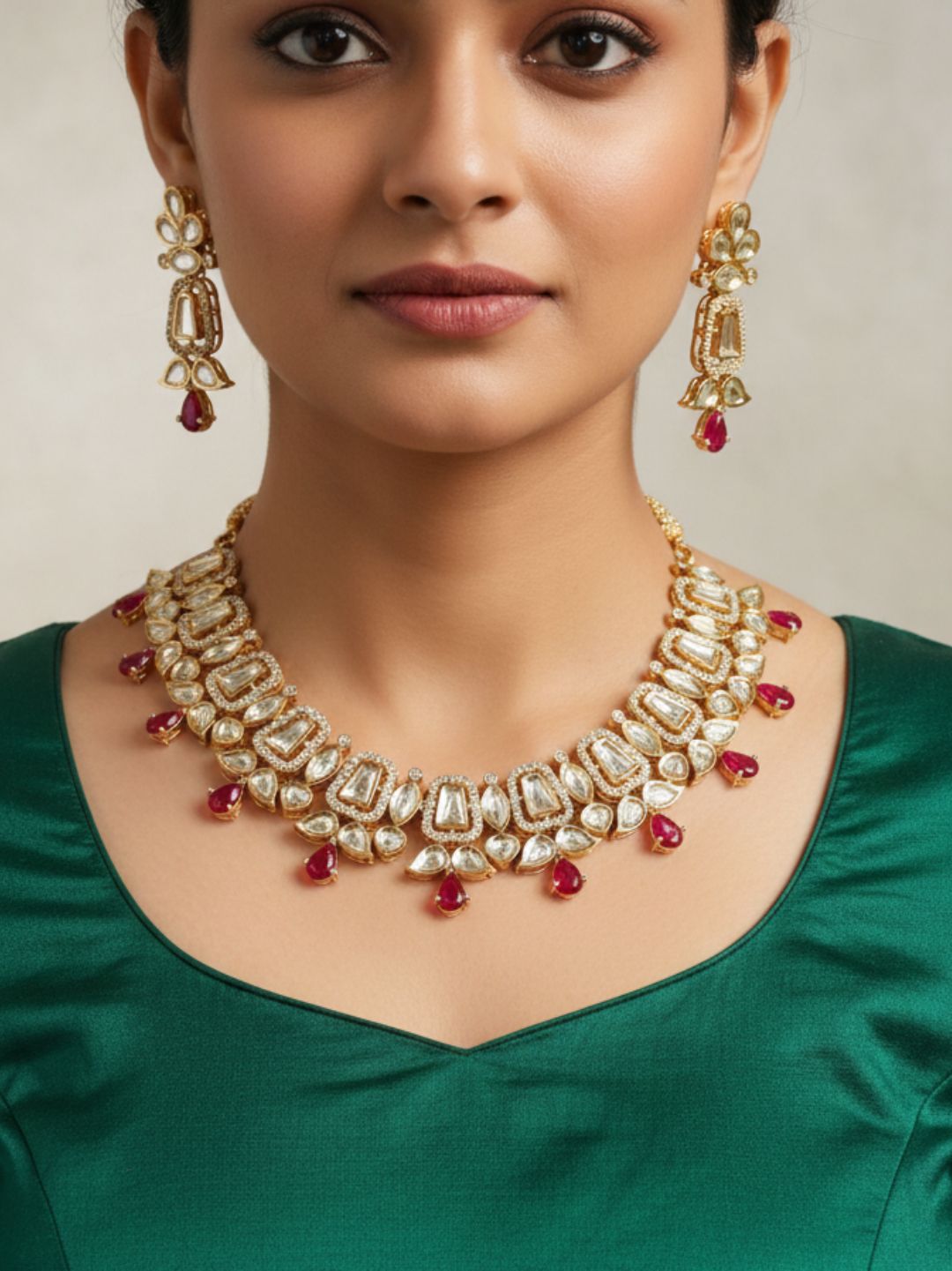 DHISANA RANI KUNDAN JEWELLERY SET