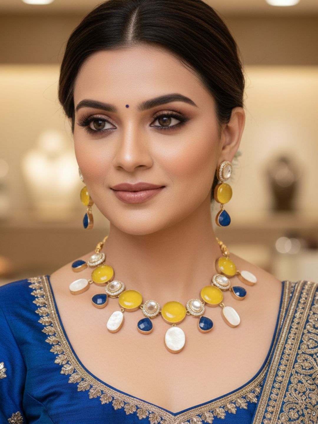 SOBHANA YELLOW STONE NECKLACE SET