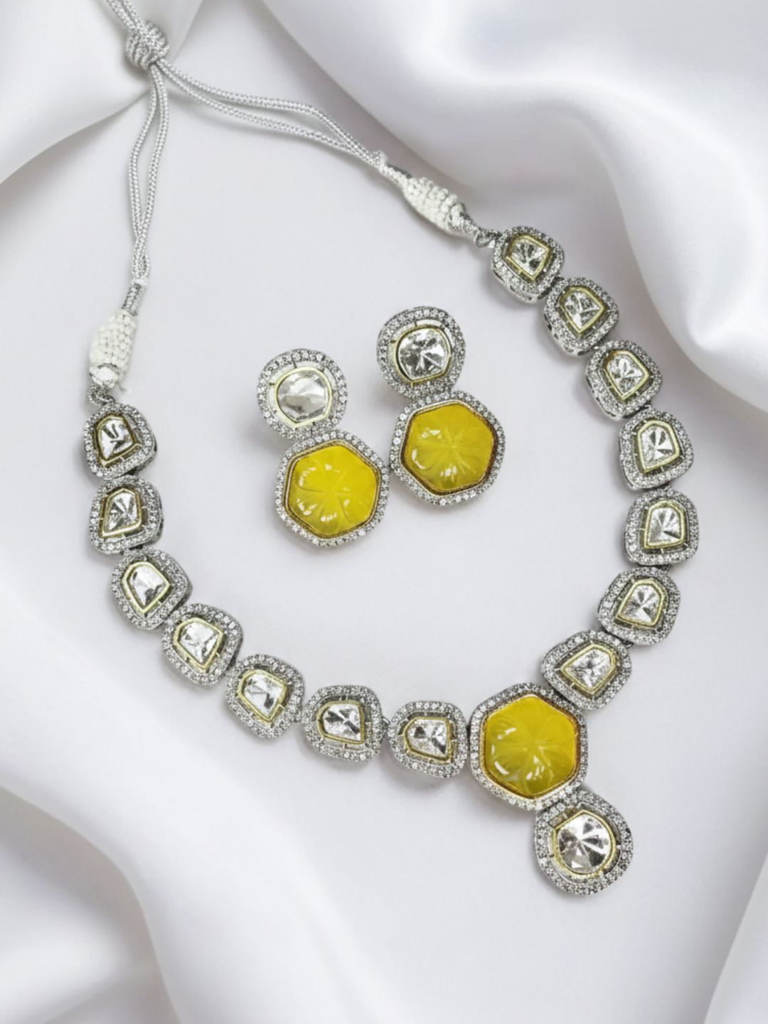 SAMAIRA YELLOW CITRINE POLKI NECKLACE