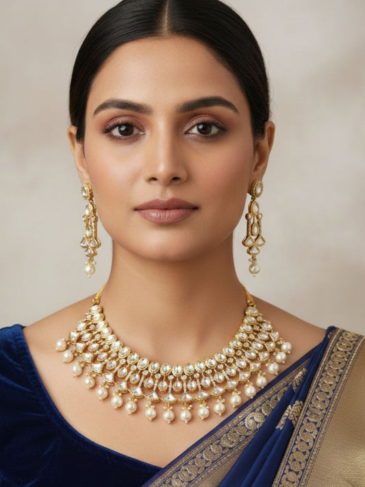 ERINA GOLD KUNDAN JEWELLERY SET