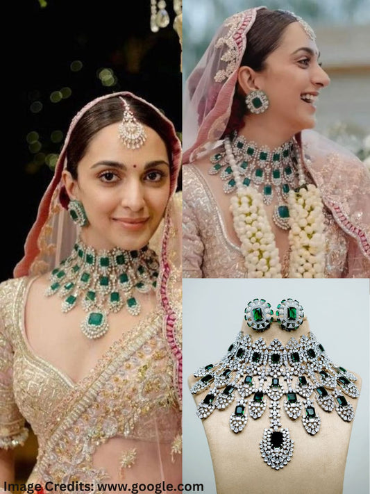 KIARA INSPIRED EMERALD BRIDAL NECKLACE