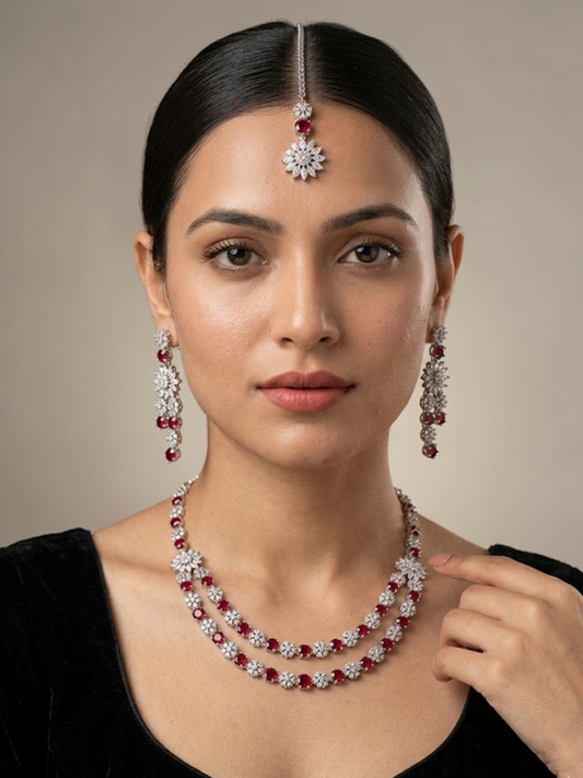 NORAH RUBY ZIRCONIA JEWELLERY SET