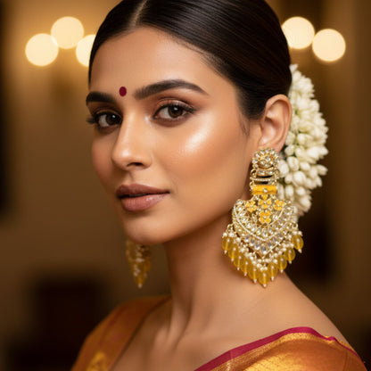 FARIDA YELLOW CHANDBALI