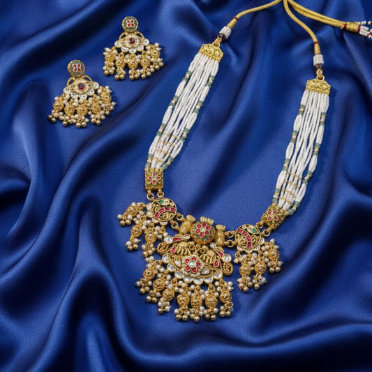 GRAND PEARL RAJWADI JEWELLERY SET