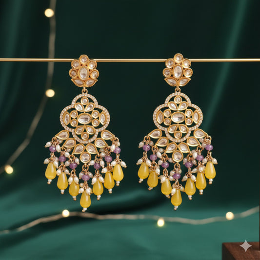 GAHANA MULTICOLOR KUNDAN CHANDBALI