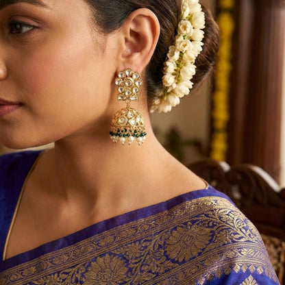 DEENAH EMERALD KUNDAN JHUMKI