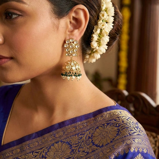 DEENAH EMERALD KUNDAN JHUMKI