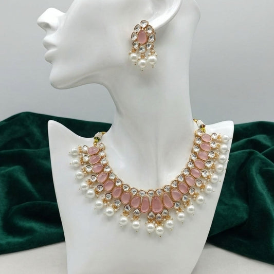 MIHIKA PINK KUNDAN NECKLACE