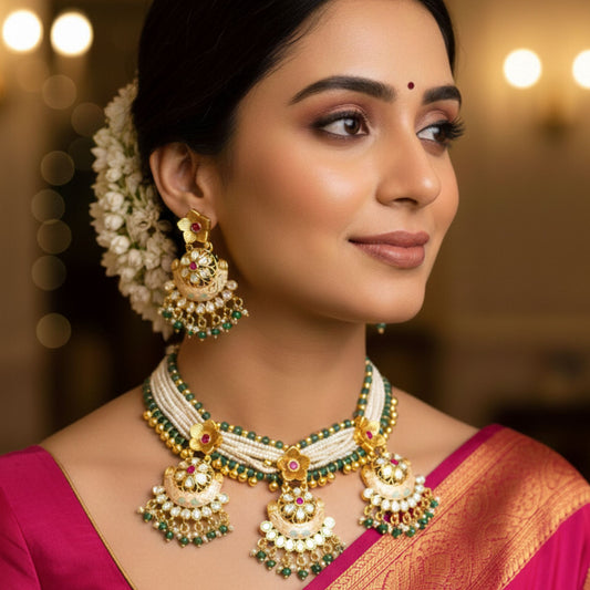 ROSHNI RAJWADI JEWELLERY SET