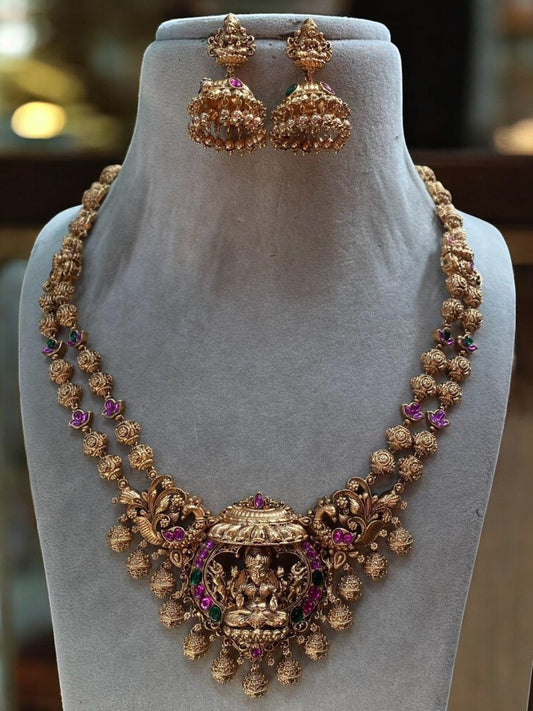 ROYAL ANTIQUE LAKSHMI KUNDAN KEMP NECKLACE SET